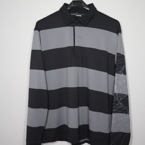 RARE - Tiger Woods Platinum Collection - Long Sleeve Polo -Course Outline Sleeve